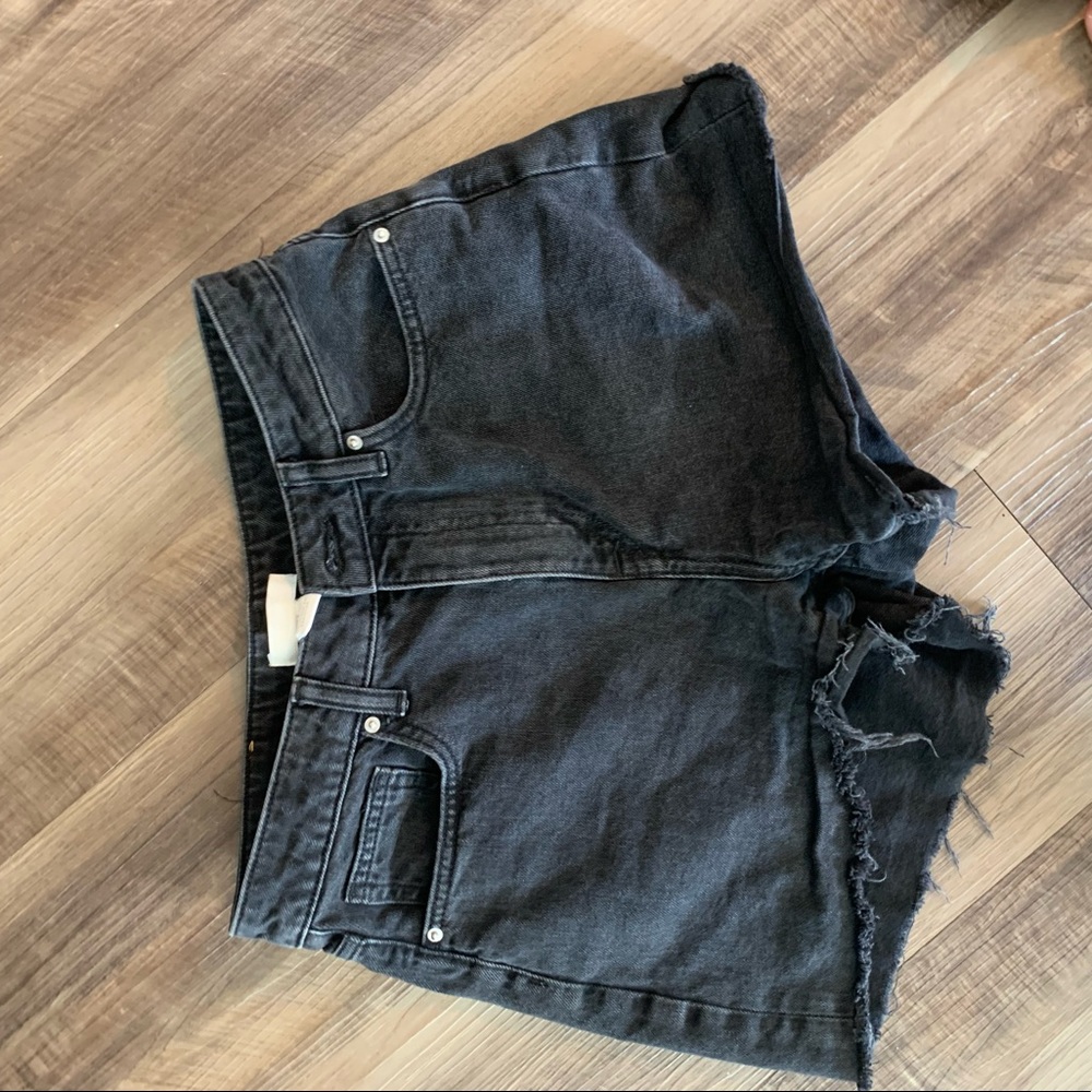 Black jean shorts